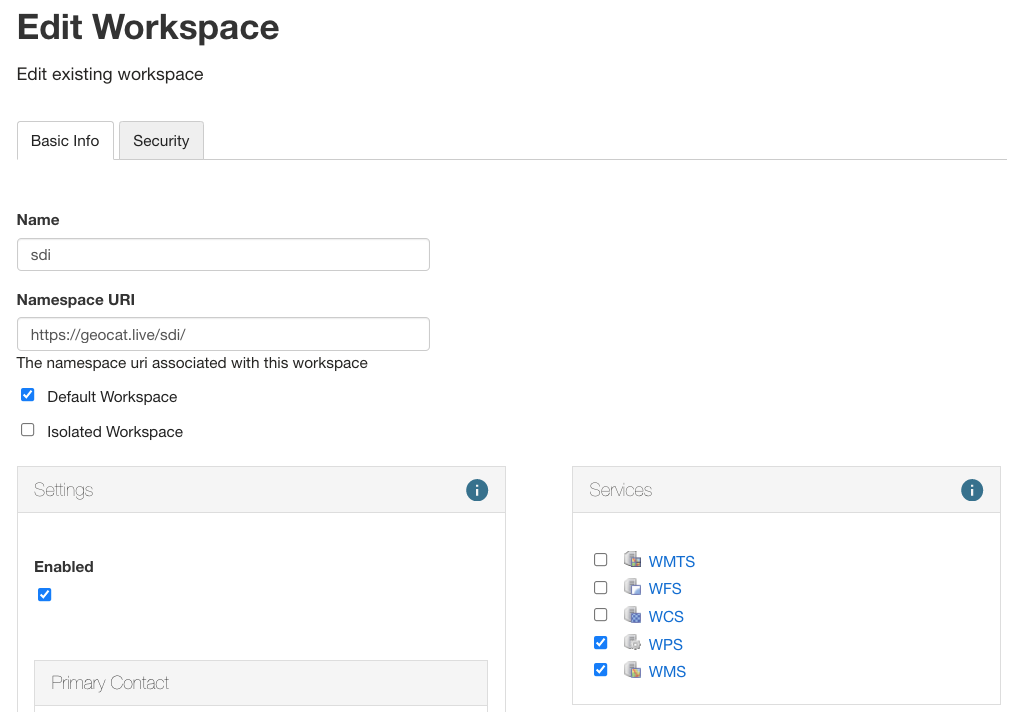 Customize workspace services